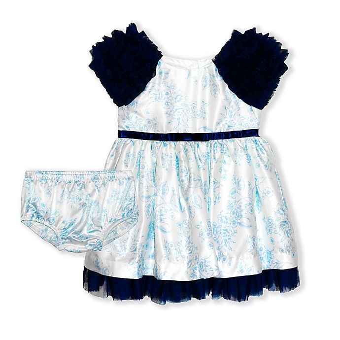 slide 1 of 1, Biscotti Newborn Toille Dress and Panty Set - Blue, 2 ct