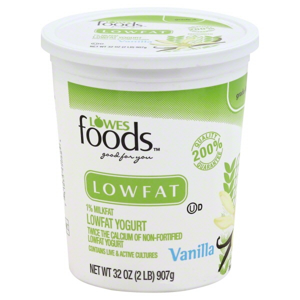 slide 1 of 1, Lowes Foods Yogurt Low Fat Vanilla, 32 oz