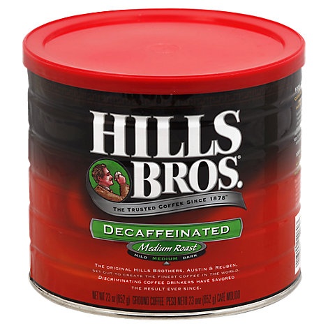 slide 1 of 1, Hills Brothers Decaffeinated Medium Roast Ground Coffee - 23 oz, 23 oz