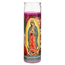St. Jude Candle Co. Virgen de Guadalupe Rose Scented Religious Candle - Pink Wax