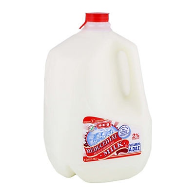 slide 1 of 1, H-E-B Reduced Fat 2% Milkfat Milk, 1 gal