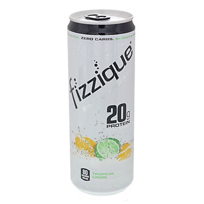 slide 1 of 1, Fizzique Tropical Limon Sparkling Protein Water, 12 oz