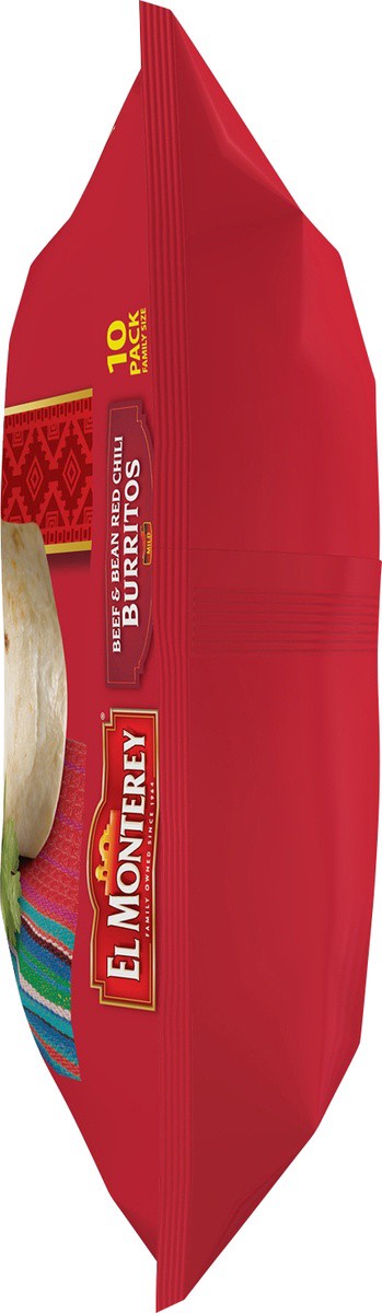 slide 7 of 7, El Monterey Burritos Beef & Bean Green Red Family Pack, 10 ct; 40 oz