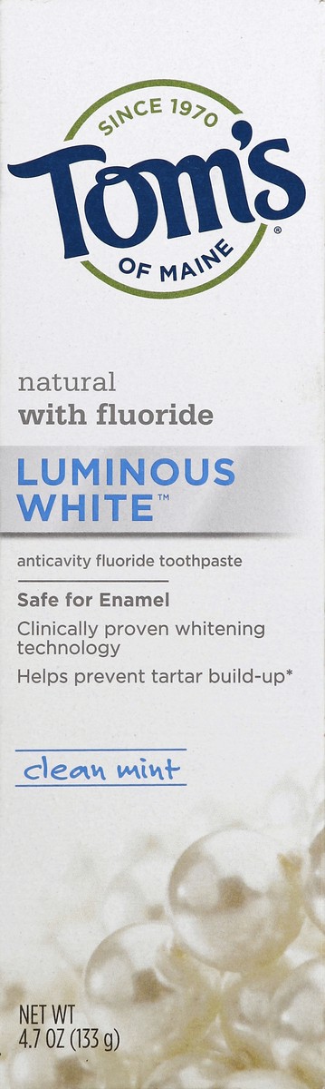 slide 2 of 5, Tom's of Maine Luminous White Clean Mint Natural Toothpaste, 4.7 oz