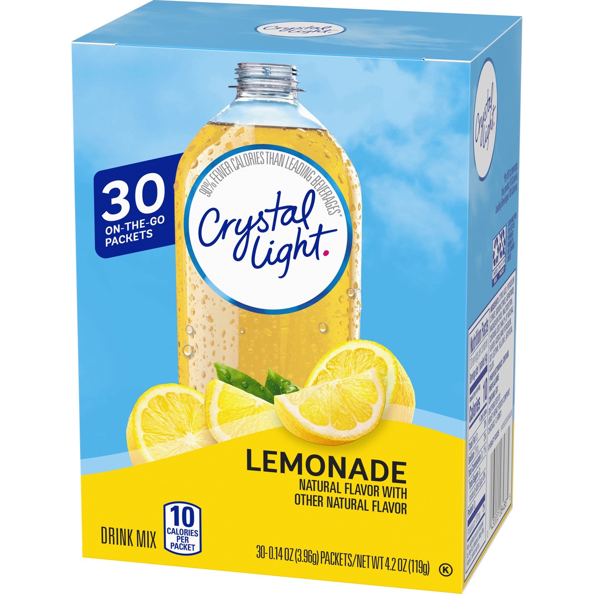 slide 6 of 9, Crystal Light Lemonade Naturally Flavored Powdered Drink Mix, 30 ct On-the-Go-Packets, 30 ct