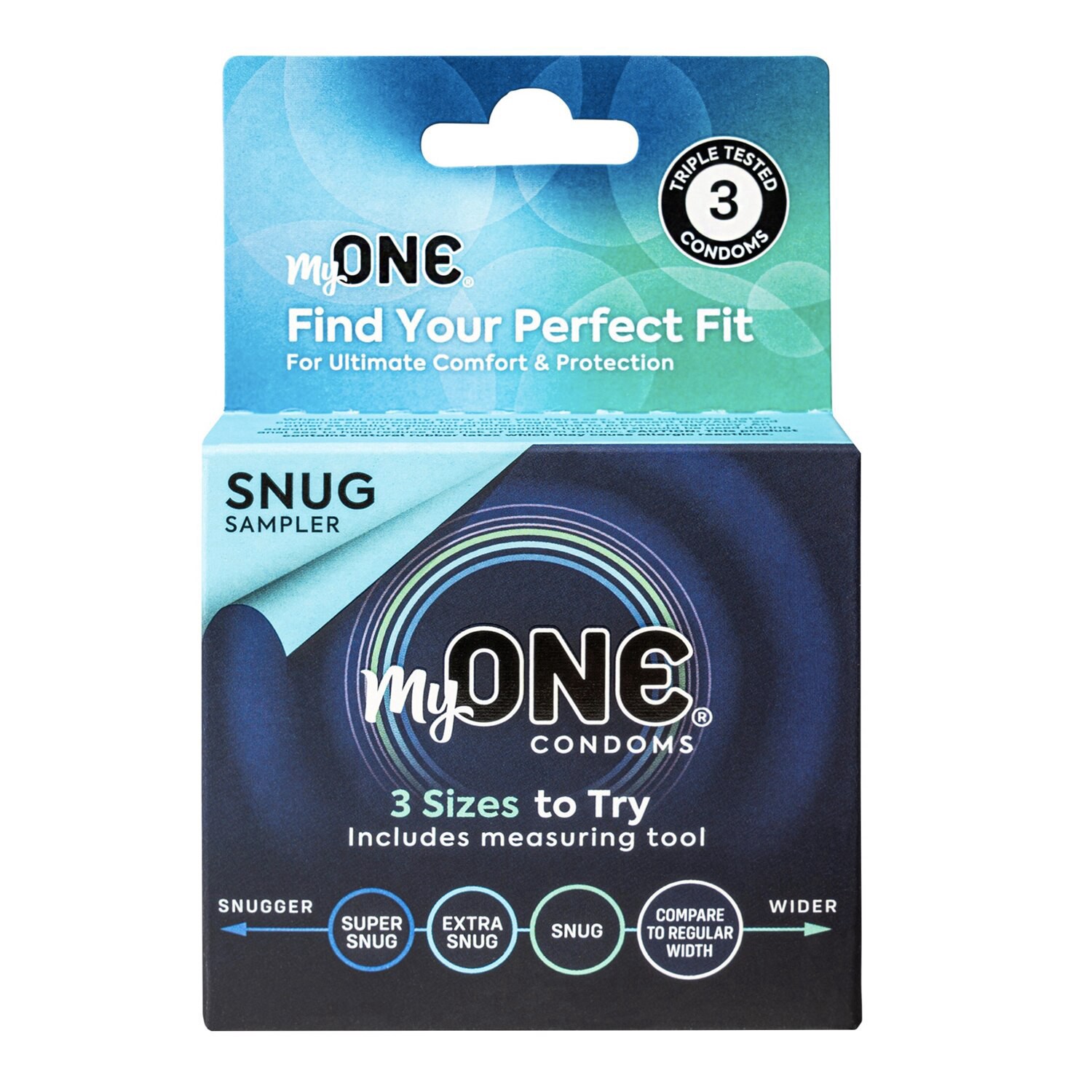 slide 1 of 1, Myone Custom Fit, Snug Condom Sampler, 3 Ct, 1 ct