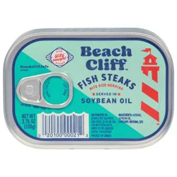 Beach Cliff Bite Size Herring Soybean Oil Fish Steaks 3.75 oz