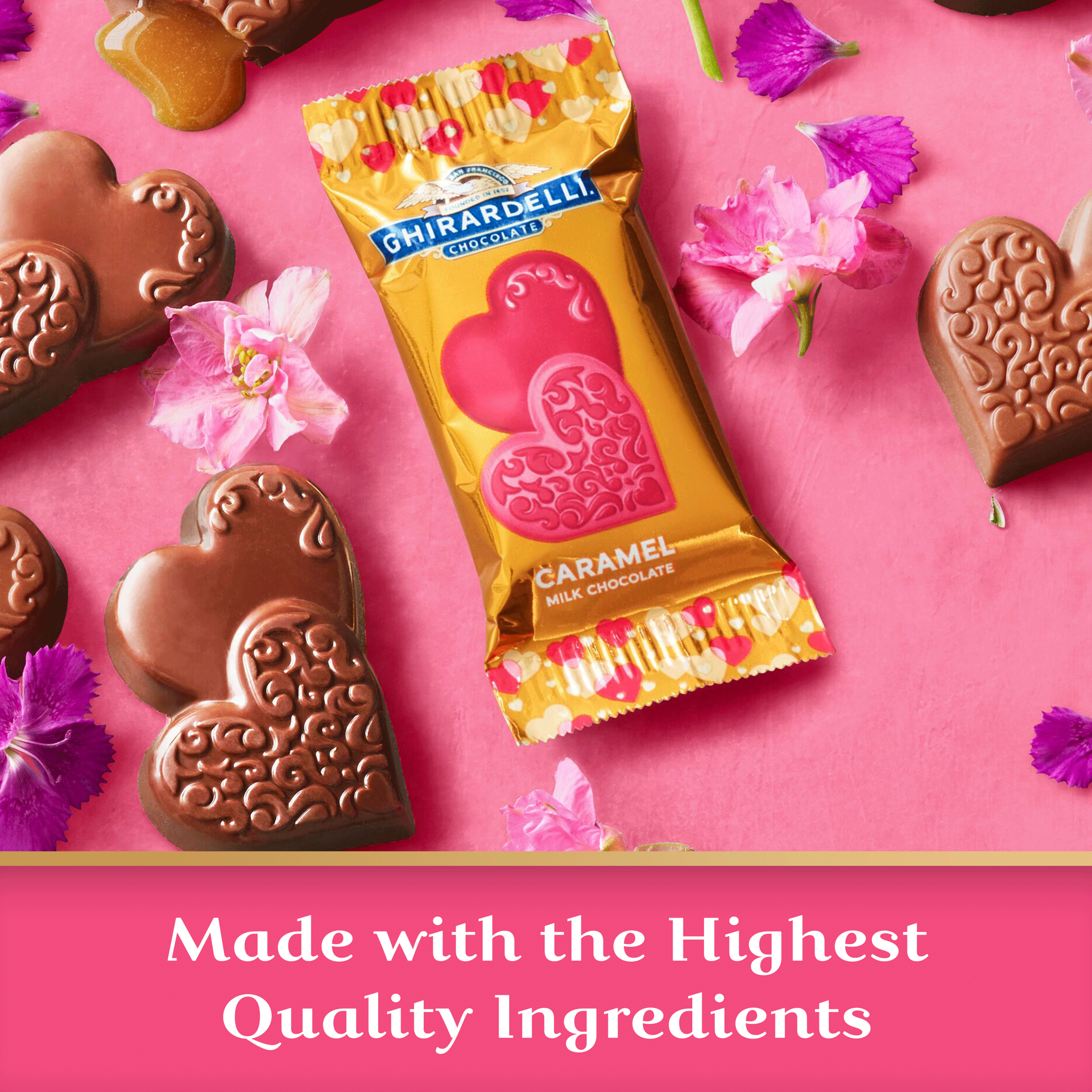 slide 5 of 6, GHIRARDELLI Caramel Milk Chocolate Hearts Gift Box, 3.1 oz, 3.1 oz