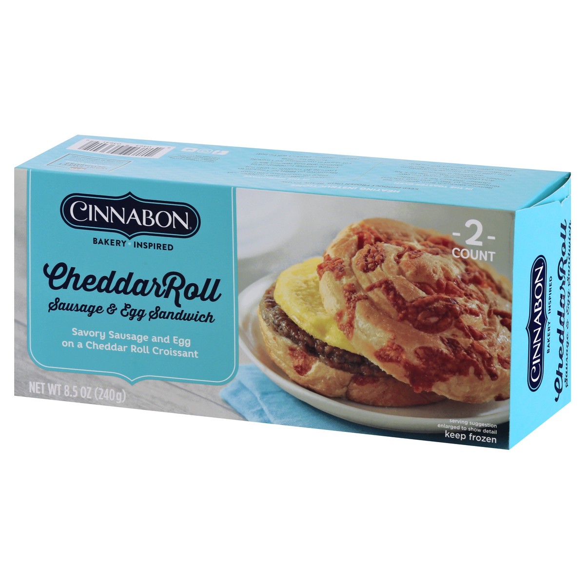 slide 3 of 9, Cinnabon Cheddar Roll Sausage & Egg Sandwich 2 ea, 2 ct