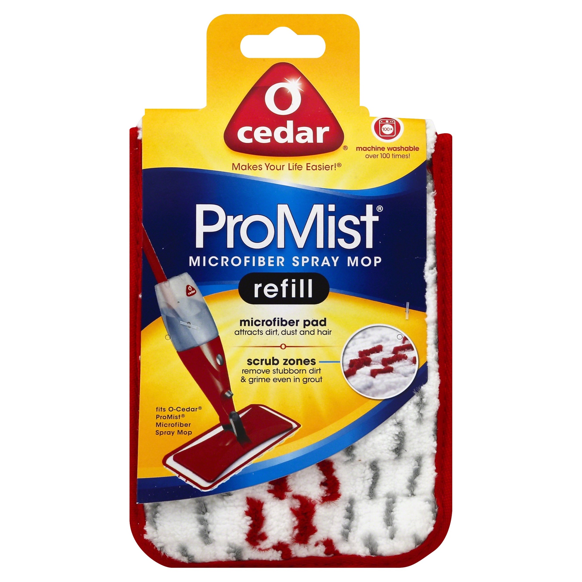 slide 1 of 1, O-Cedar ProMist Spray Mop Microfiber Pad Refill Carded Pack, 1 ct