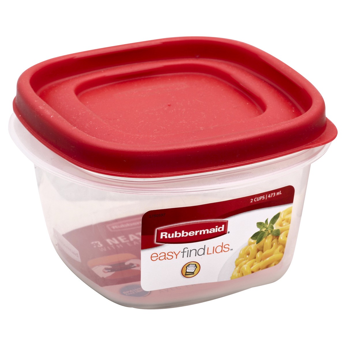 slide 2 of 5, Rubbermaid Square Ez Find Lid 2Cup, 1 ct