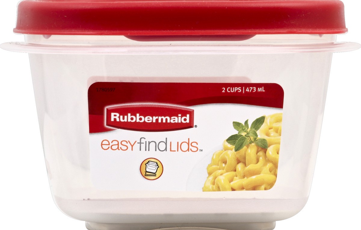 slide 1 of 5, Rubbermaid Square Ez Find Lid 2Cup, 1 ct