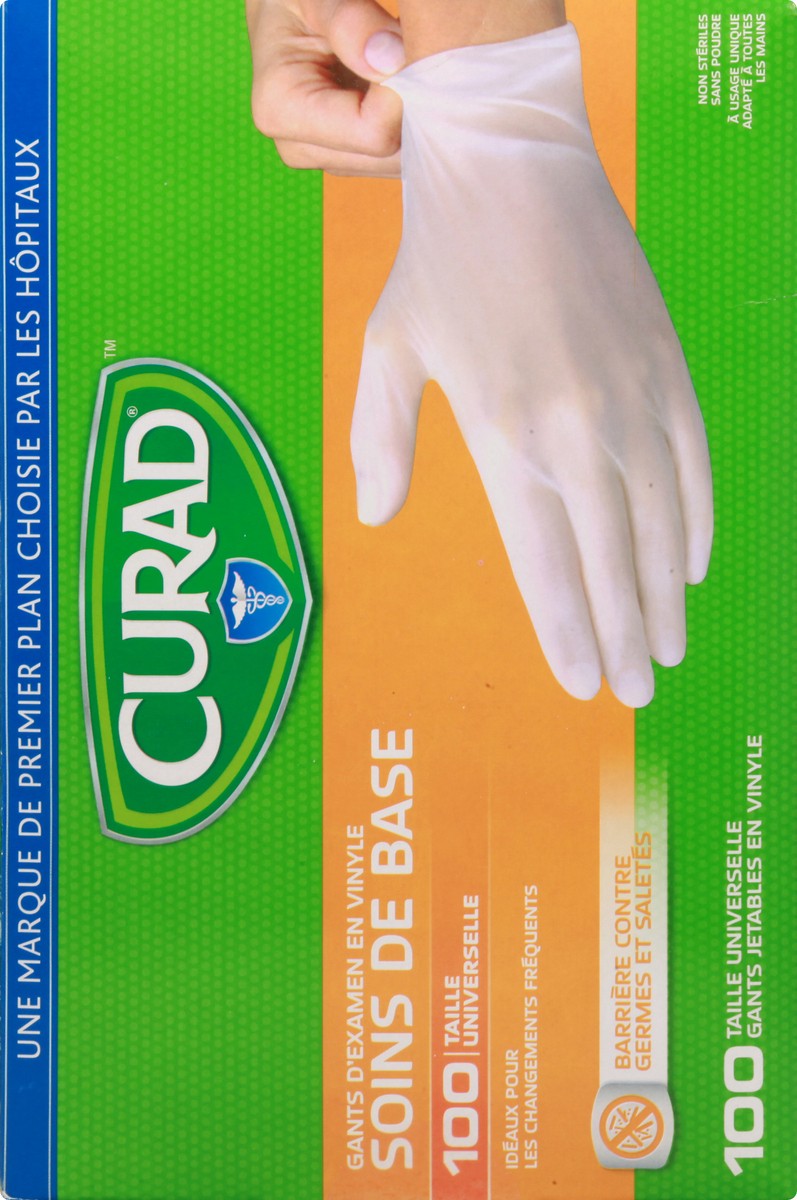 slide 5 of 12, Curad Vinyl Exam Gloves 100 ea, 100 ct