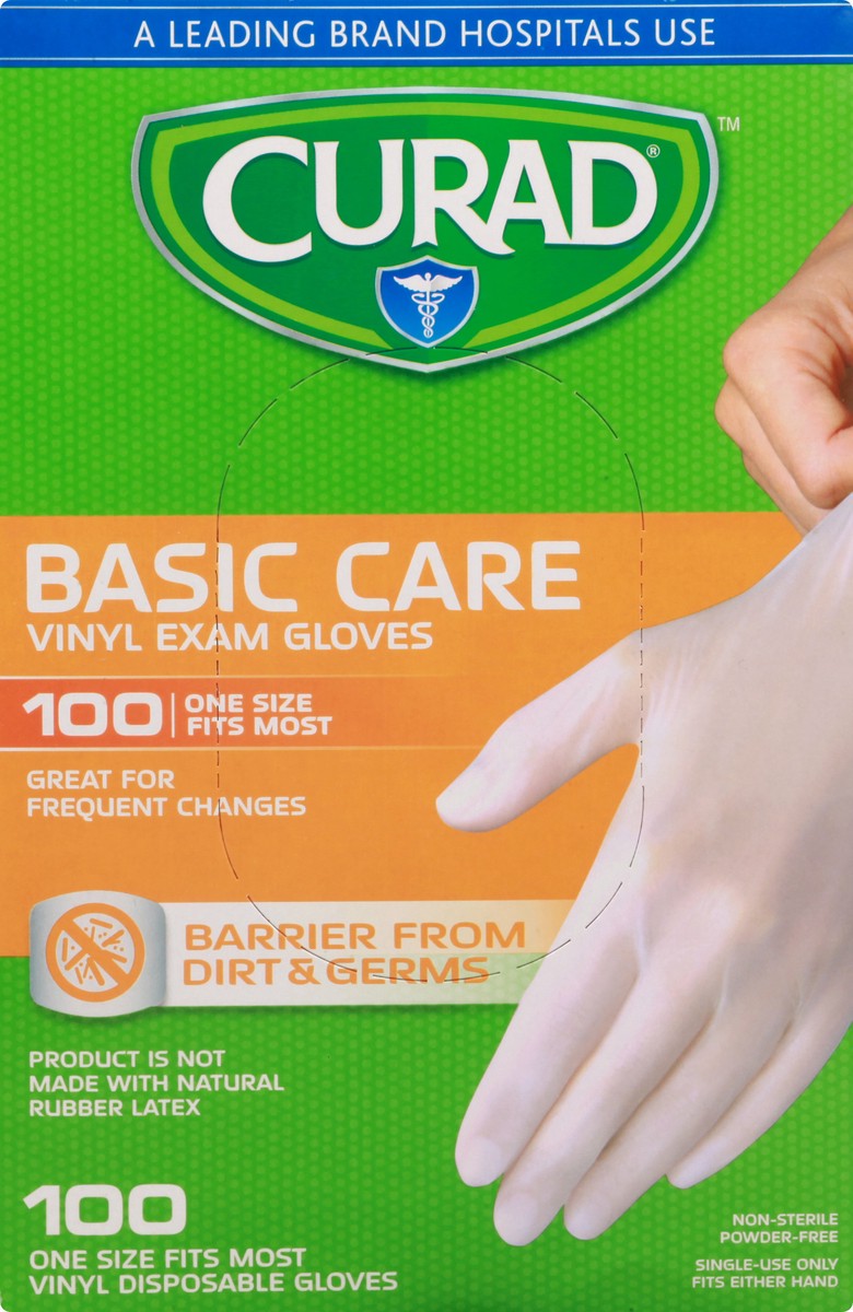 slide 9 of 12, Curad Vinyl Exam Gloves 100 ea, 100 ct