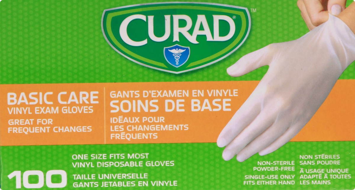 slide 7 of 12, Curad Vinyl Exam Gloves 100 ea, 100 ct