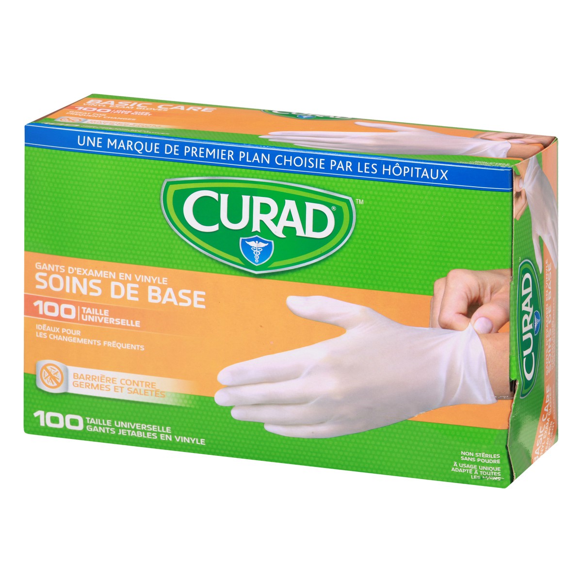 slide 8 of 12, Curad Vinyl Exam Gloves 100 ea, 100 ct