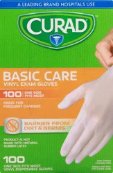 Curad Vinyl Exam Gloves 100 ea