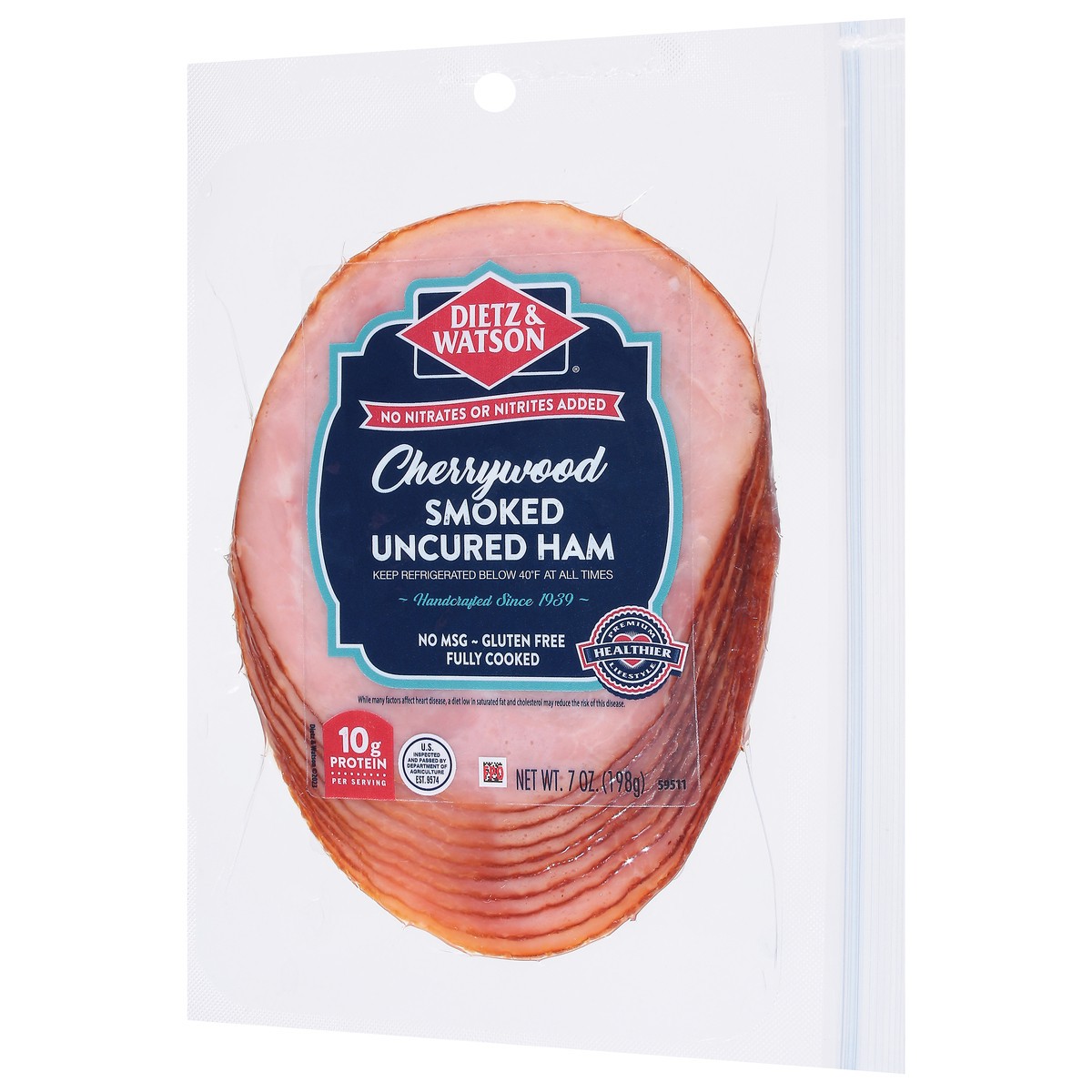 slide 2 of 14, Dietz & Watson Cherrywood Smoked Uncured Ham 7 oz, 7 oz
