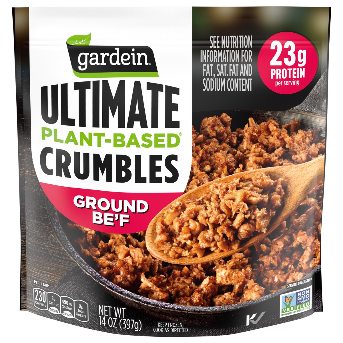 slide 1 of 5, Gardein Ultimate Plant-Based Ground Be’f Crumbles, 14 oz., 14 oz