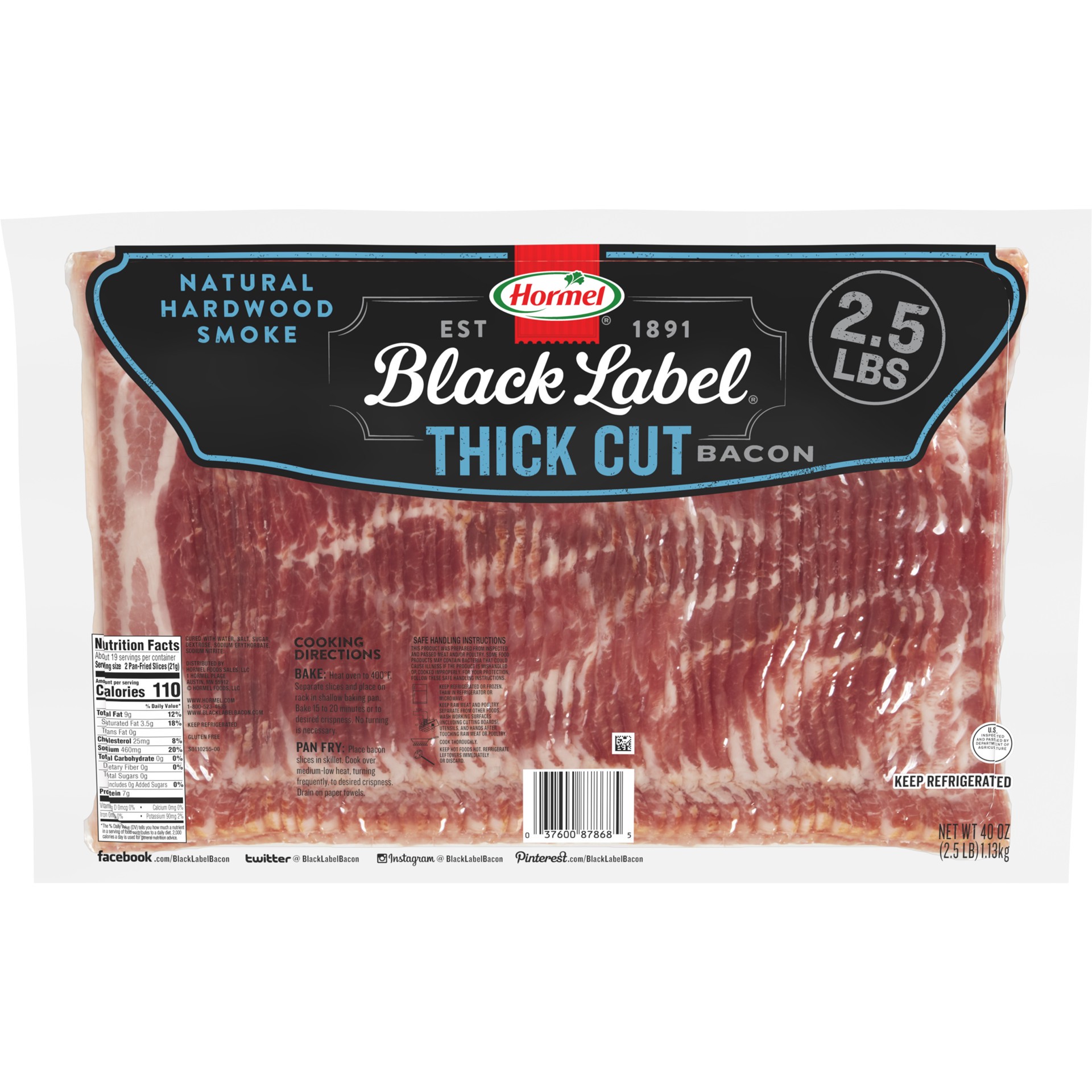 slide 1 of 6, HORMEL BLACK LABEL Thick Cut Bacon Platter, 40 oz