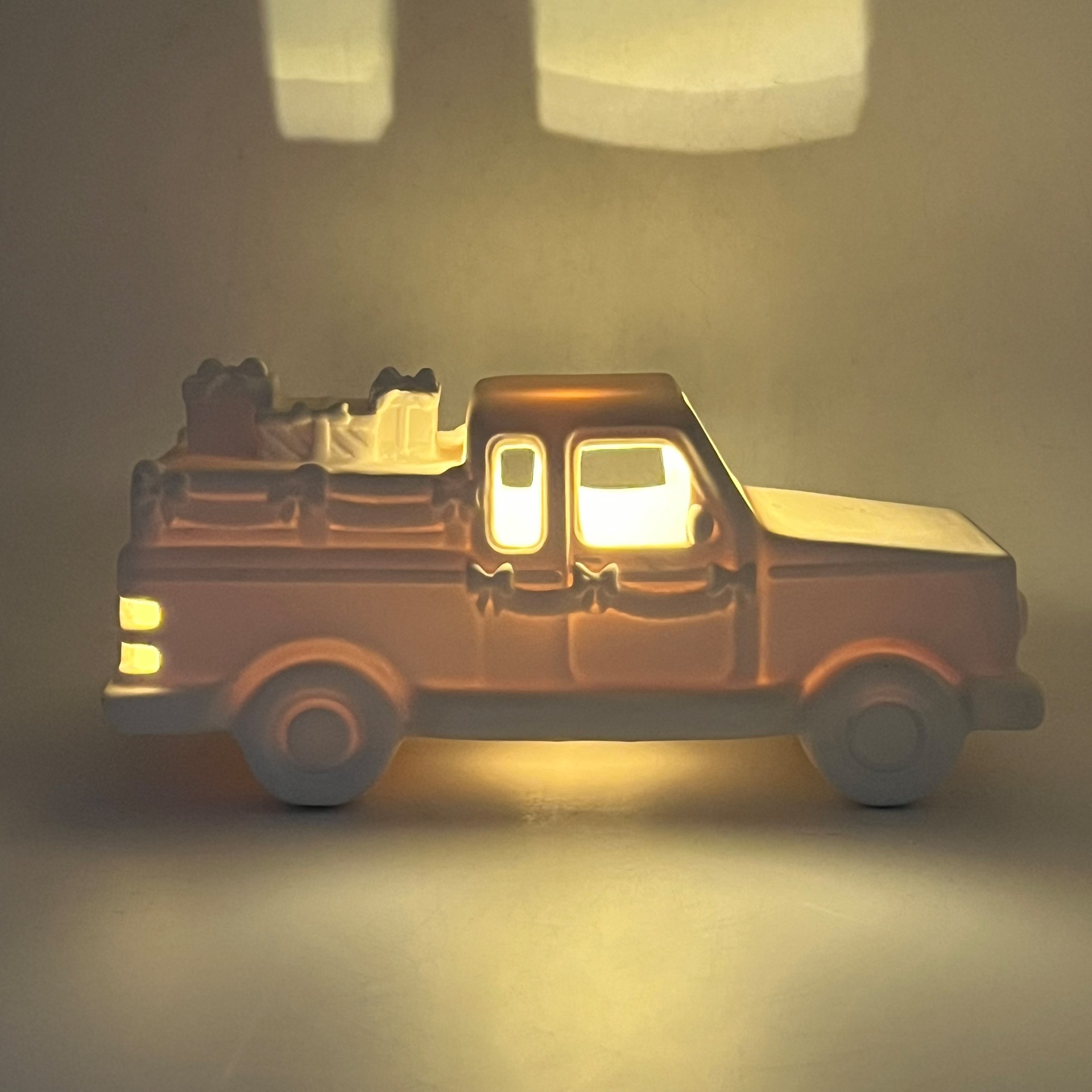 slide 3 of 7, 9.5" Led Diy Ceramic Farm Truck Decor By Make Market, 9.5 in x 4.13 in x 4.5 in