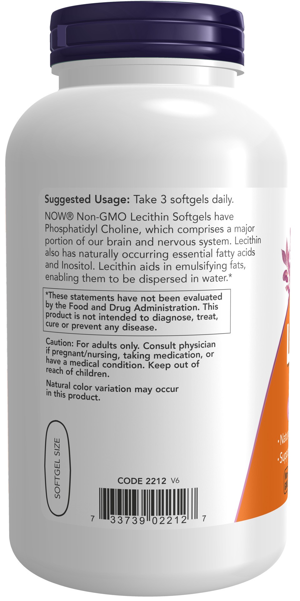 slide 2 of 4, NOW Supplements Lecithin 1200 mg - 200 Softgels, 200 ct