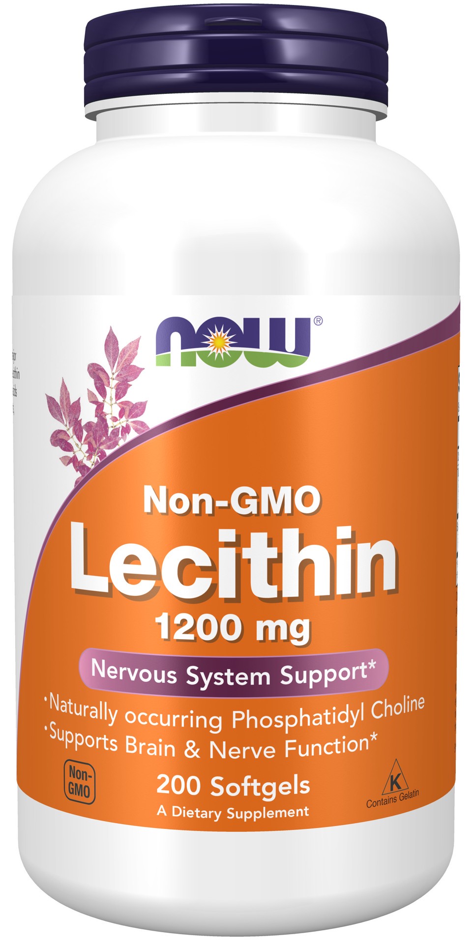 slide 1 of 4, NOW Supplements Lecithin 1200 mg - 200 Softgels, 200 ct