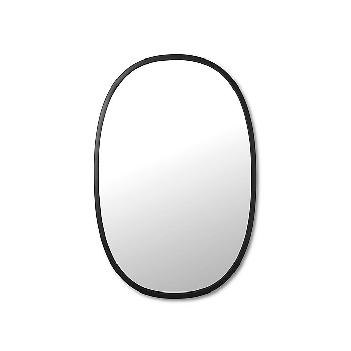 slide 1 of 2, Umbra Hub Oval Wall Mirror - Black, 24 in x 36 in