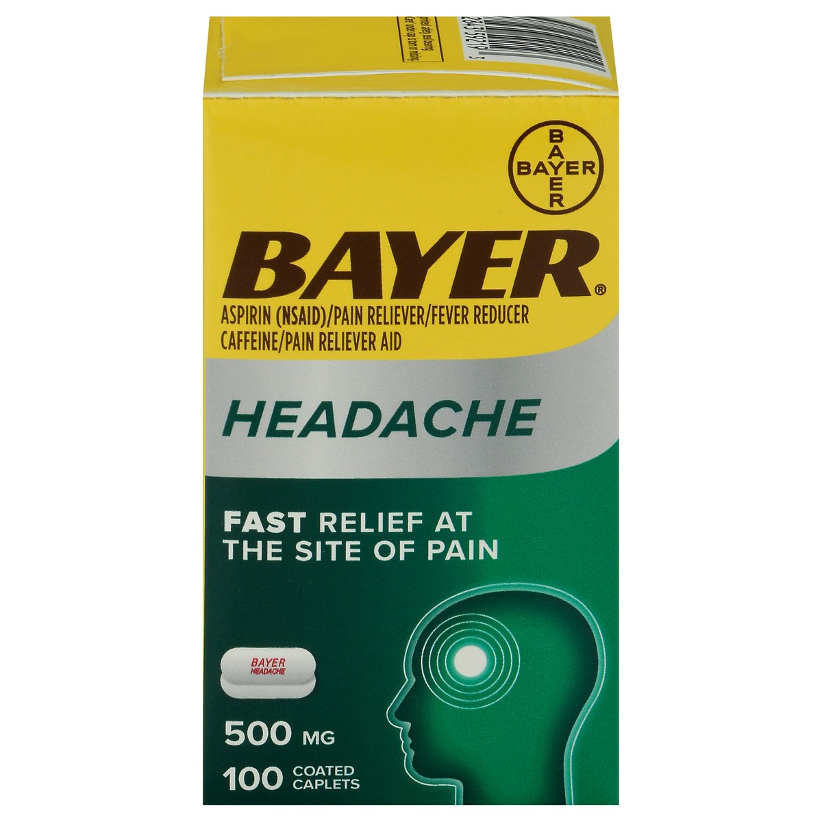 Bayer Headache Aspirin Coated Pain Reliever with Caffeine Tablets
