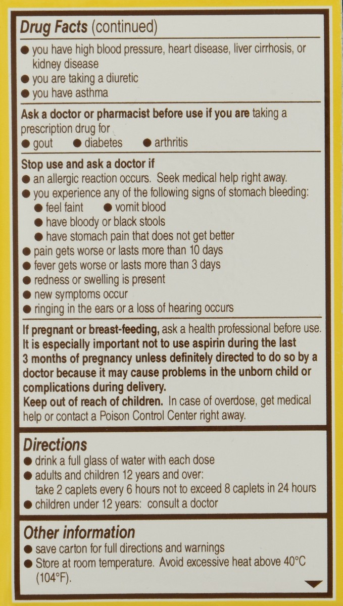 slide 6 of 9, Bayer 500 mg Headache Aspirin 100 Coated Caplets, 100 ct