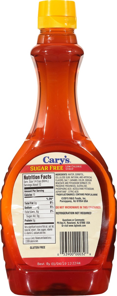 slide 2 of 9, Cary's Sugar Free Low Calorie Syrup 24 fl. oz. Bottle, 24 fl oz