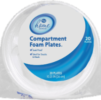 slide 1 of 3, Kroger Home Sense 10.25" Compartment Foam Plates, 20 ct