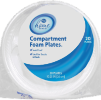 slide 1 of 1, Kroger Home Sense 10.25" Compartment Foam Plates, 20 ct