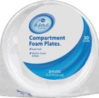 Kroger Home Sense 10.25" Compartment Foam Plates