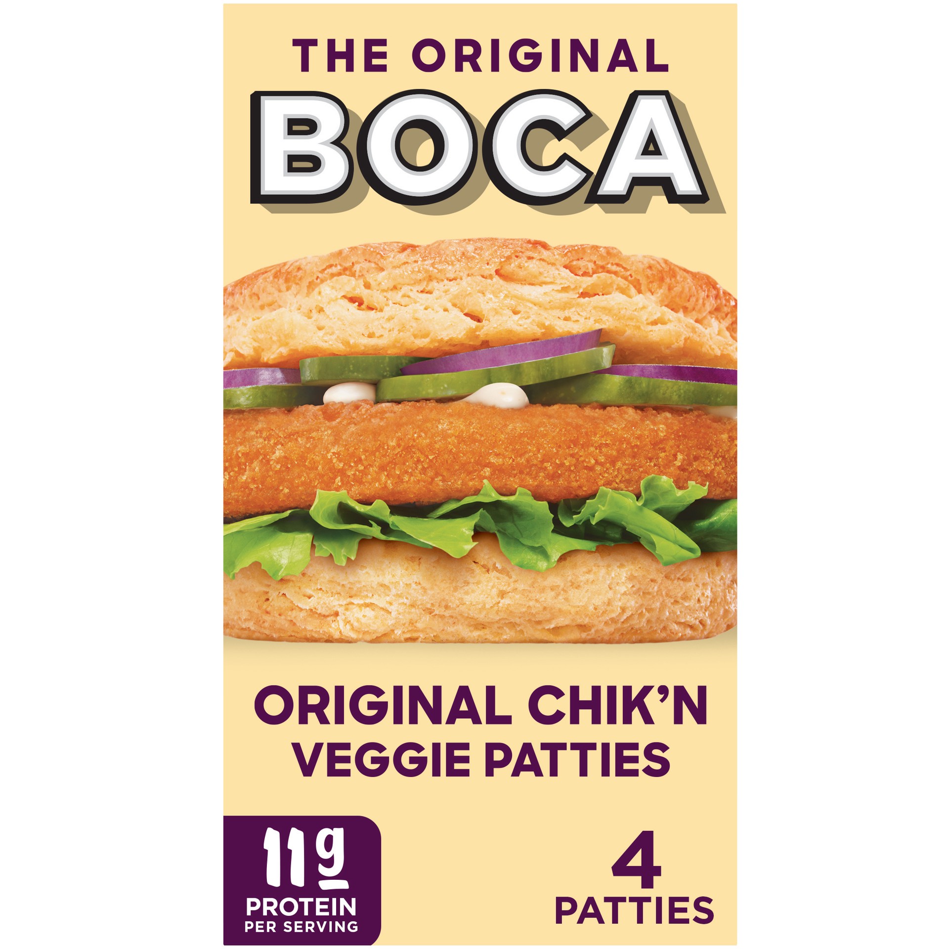 slide 1 of 9, BOCA Original Vegan Chik'n Veggie Patties with Non-GMO Soy, 4 ct Box, 4 ct