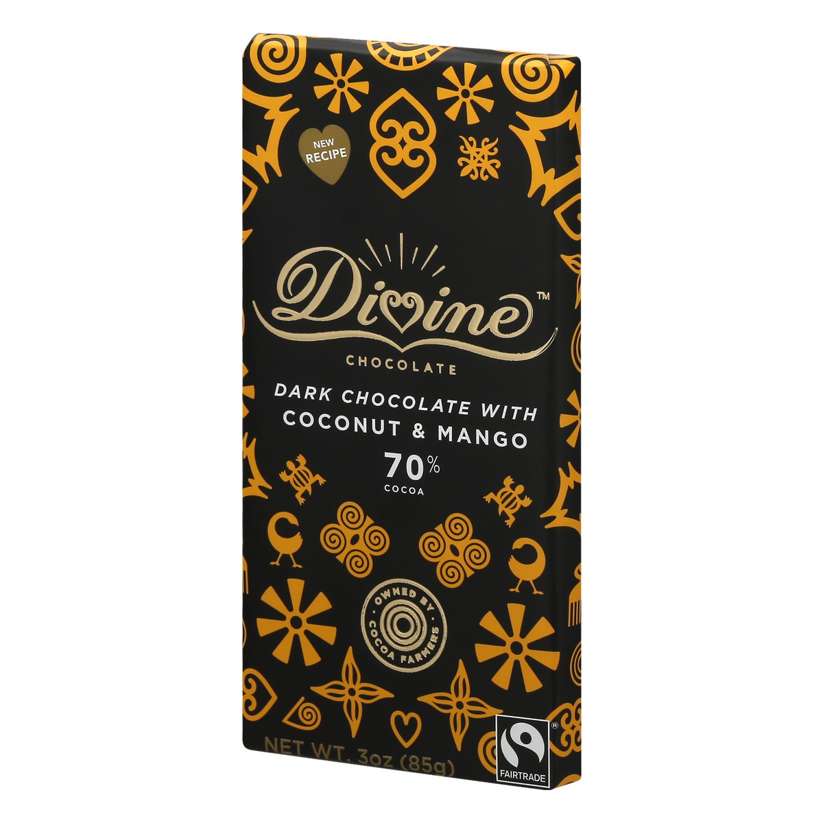 slide 2 of 10, Divine Chocolate 70% Cocoa Coconut & Mango Dark Chocolate 3 oz, 3 oz