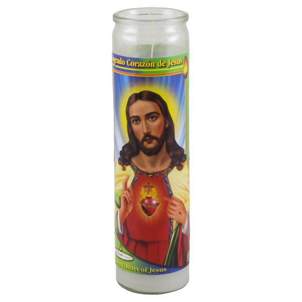 slide 1 of 1, Reed Candle Sacred Heart of Jesus Candle, 8.25 in