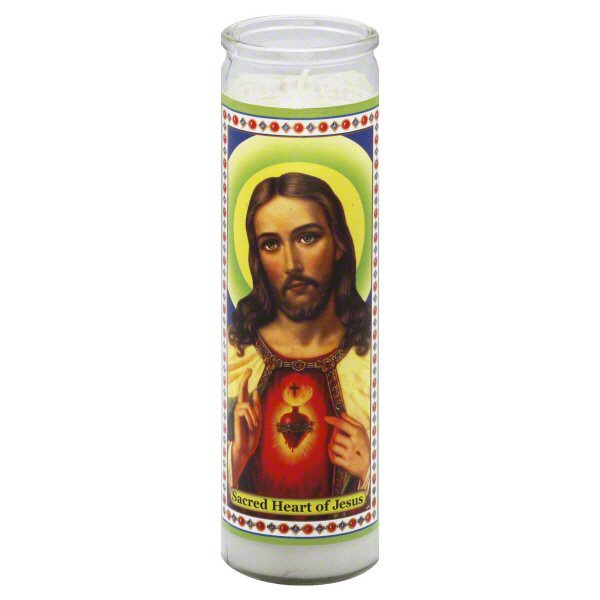 slide 1 of 1, Reed Candle Sacred Heart of Jesus Candle, 8.25 in
