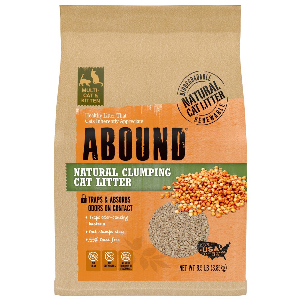 slide 3 of 4, Abound Natural Clumping Cat Litter, 8.5 lb
