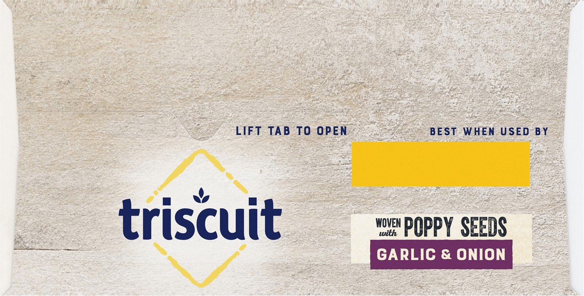 slide 9 of 9, Triscuit Garlic & Onion With Poppy Seeds Whole Grain Wheat Crackers, 8 Oz, 0.5 lb