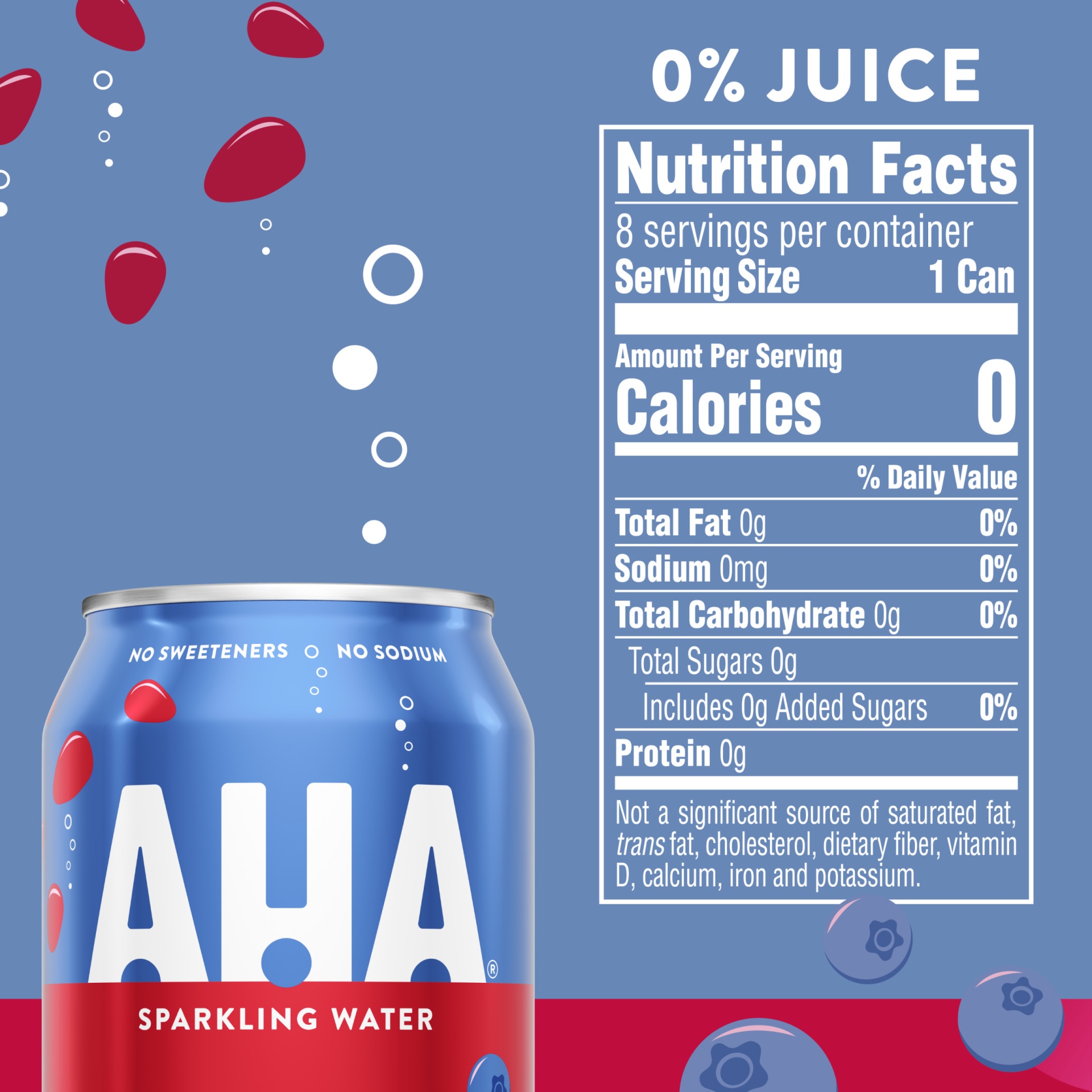 slide 12 of 17, AHA Blueberry & Pomegranate Sparkling Water, 8 ct; 12 fl oz