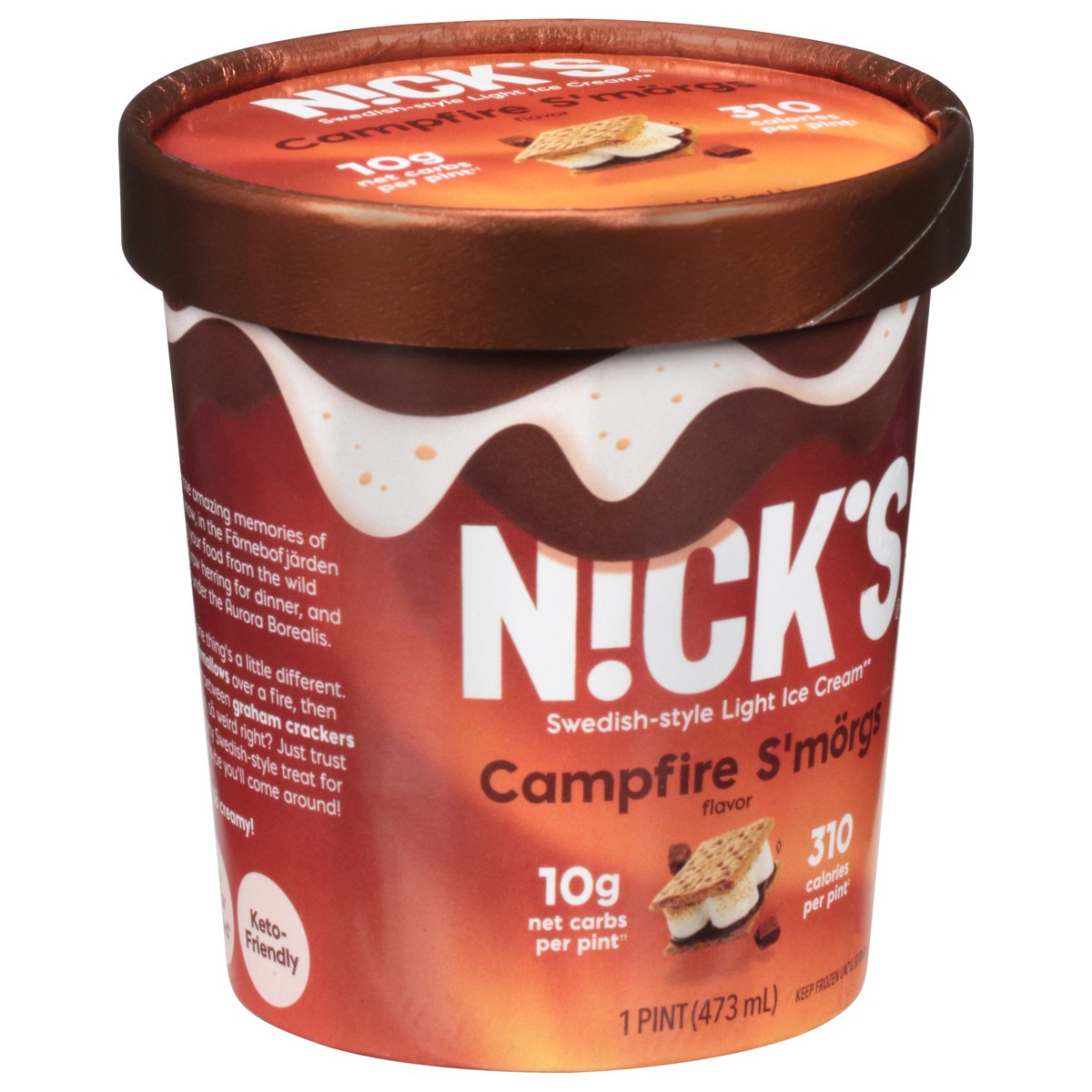 slide 2 of 9, Nick's Campfire S'morgs Flavor Swedish-Style Light Ice Cream 1 pt, 1 pint