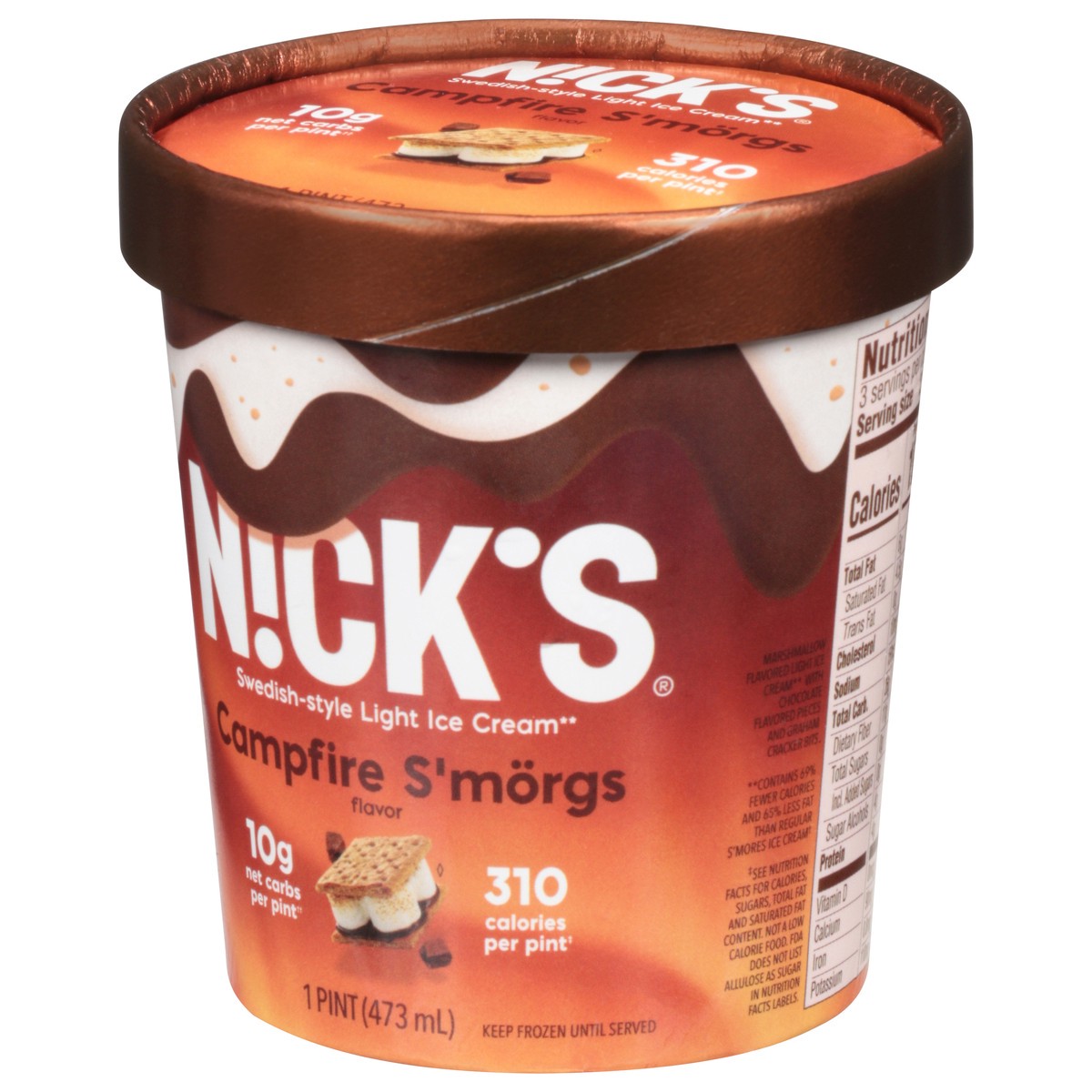 slide 3 of 9, Nick's Campfire S'morgs Flavor Swedish-Style Light Ice Cream 1 pt, 1 pint