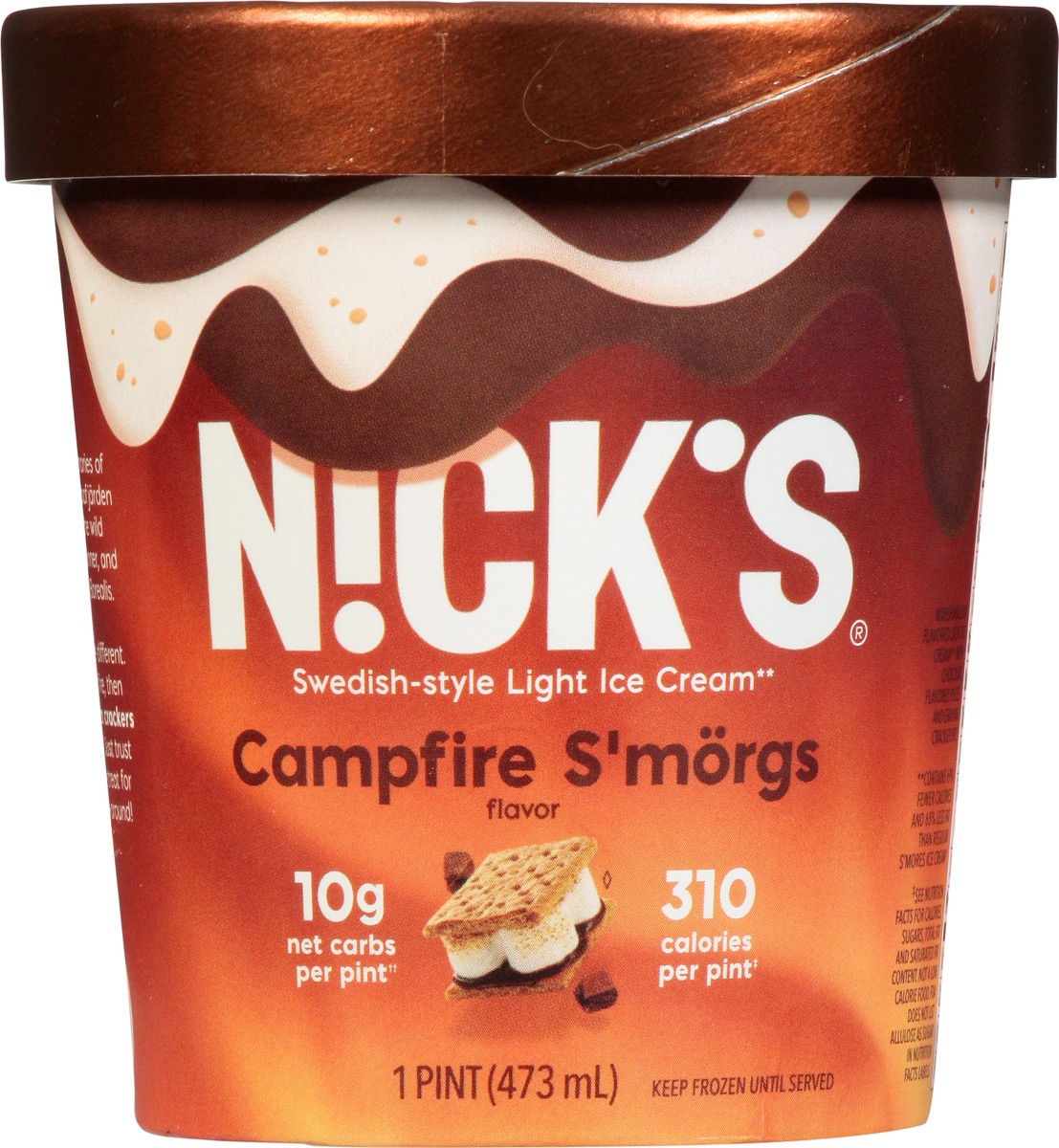 slide 6 of 9, Nick's Campfire S'morgs Flavor Swedish-Style Light Ice Cream 1 pt, 1 pint