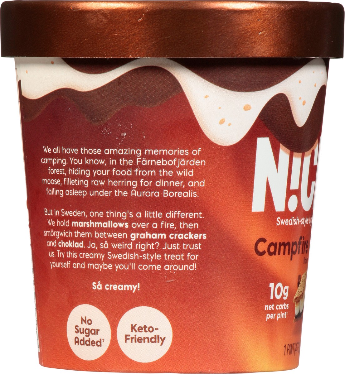 slide 7 of 9, Nick's Campfire S'morgs Flavor Swedish-Style Light Ice Cream 1 pt, 1 pint