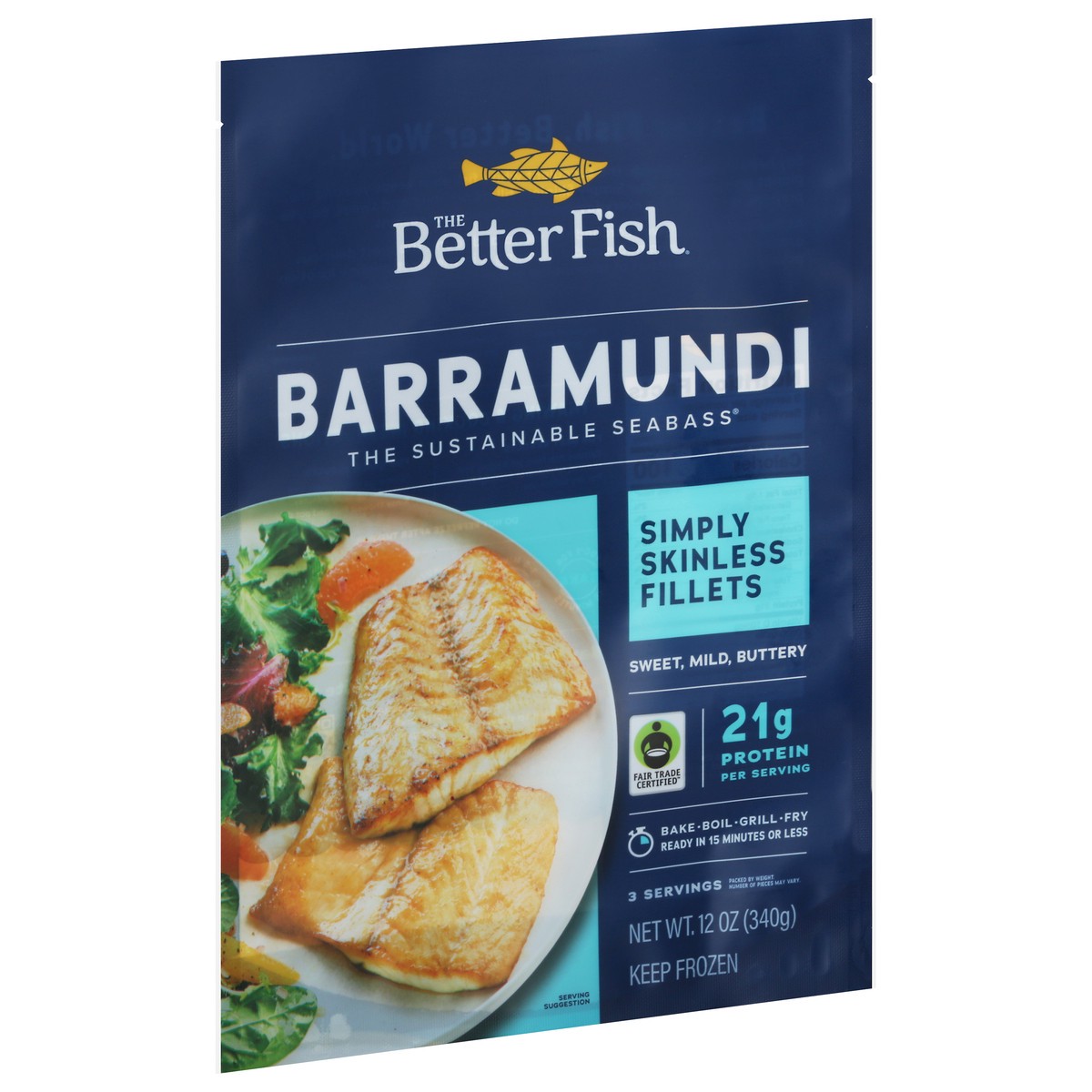 slide 2 of 9, The Better Fish Simply Skinless Fillets Barramundi, 1 ct