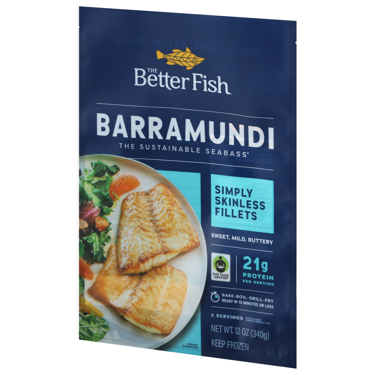 slide 3 of 9, The Better Fish Simply Skinless Fillets Barramundi, 1 ct