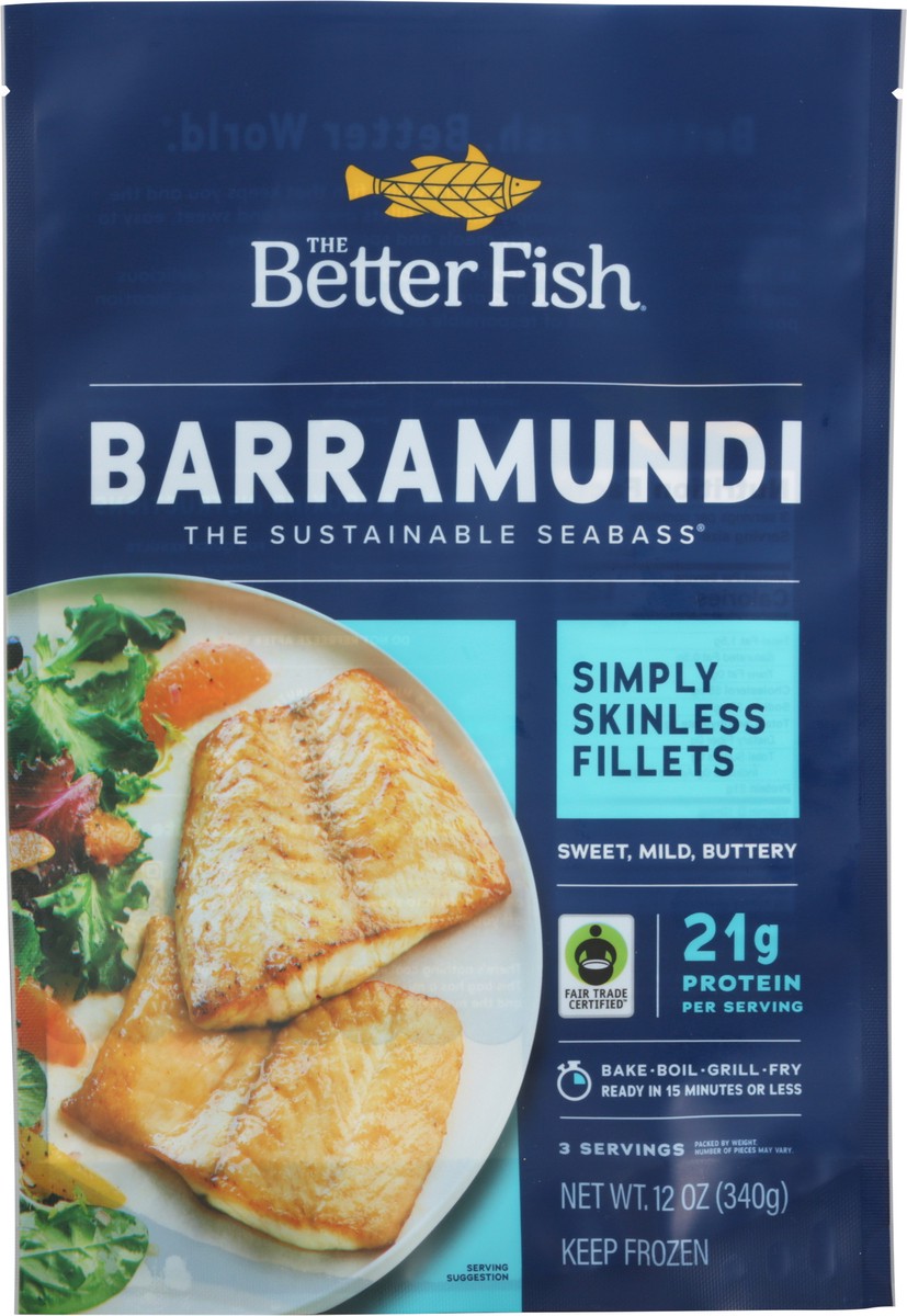 slide 4 of 9, The Better Fish Simply Skinless Fillets Barramundi, 1 ct