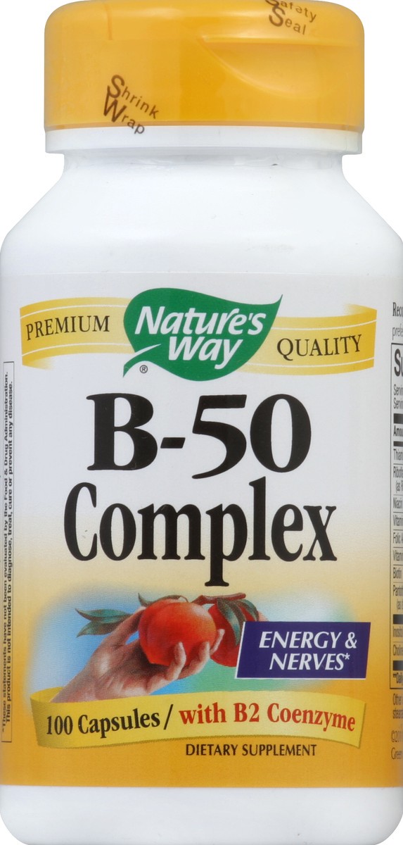 slide 2 of 3, Nature's Way Cellular Energy & Nerve Health B-50 Complex 100 Capsules, 100 ct