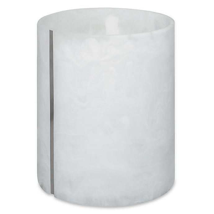 slide 1 of 3, DKNY Minerale Frosted Wastebasket - White, 1 ct